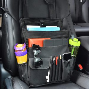 US QUALITY Car Front Seat Organiser Updated 2024 For Tablets And Laptops Stable Side Straps Soft Adjustable Shoulder Straps And Sturdy Buckles Allow You To Work Away From The Office!