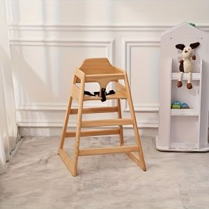 Wooden Double Solid Wood Feeding, Eat & Grow Portable High, Easy To Clean Baby Booster Chair In Natural Finish