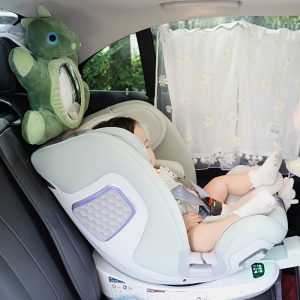 1pc Cartoon Plush Animal Baby Mirror for Rear Facing Child Safety Seats, Flat Lens, Infant-Toddler Observation Mirror, Vehicle Interior Decor Accessory, Ideal for Ages 3-6 Years - Dog & Dinosaur Designs Available