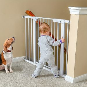 Baby Gate for Doorways and Stairs, 26''-40'' Auto Close Dogu002FPuppy Gate, Easy Install, Pressure Mounted, No Drilling, fits for Narrow and Wide Doorways, Safety Gate wu002FDoor for Child and Pets